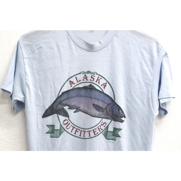Vintage Alaska Outfitters Salmon T Shirt Large - Picture 2 of 7